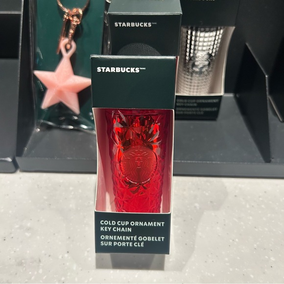 Starbucks Holiday Keychain Ornament Red , White Unicorn Prism & Star New 2023 - Picture 7 of 12